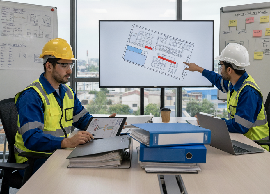 Equipo revisando procedimientos operativos